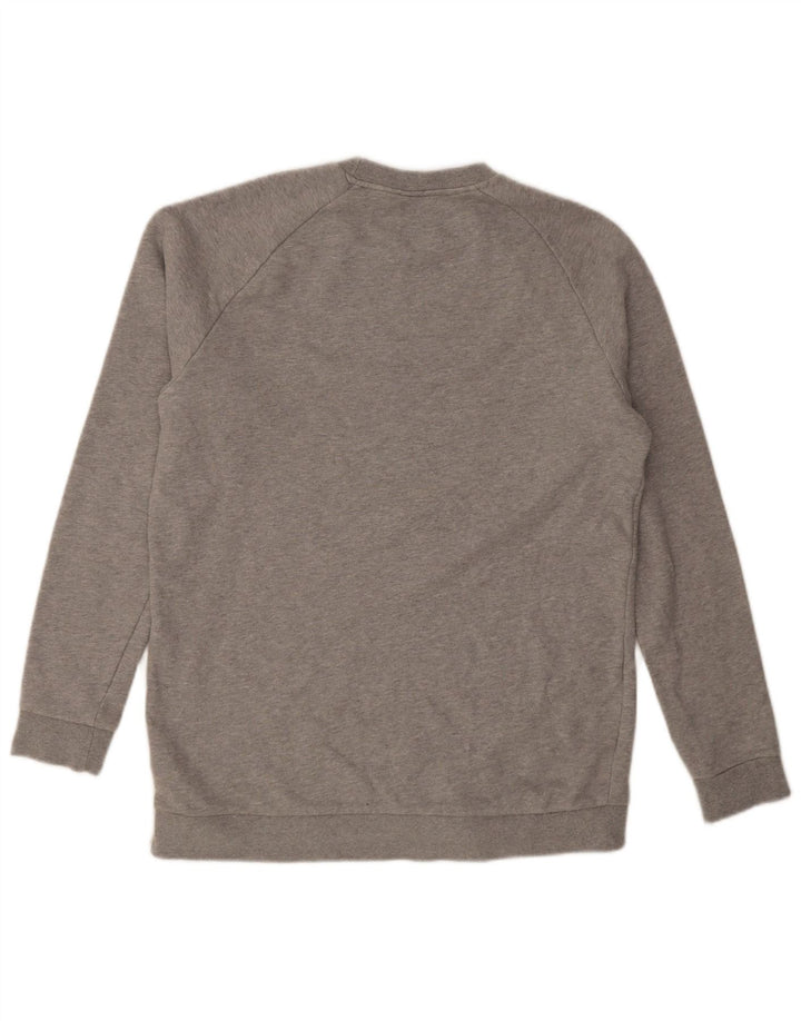 Felpa grafica da uomo Adidas Felpa in cotone grigio medio