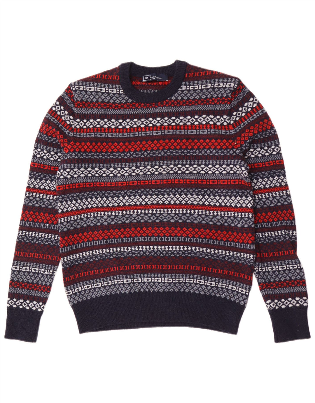 Maglione da uomo girocollo Gap piccolo in lana d'agnello geometrica blu navy