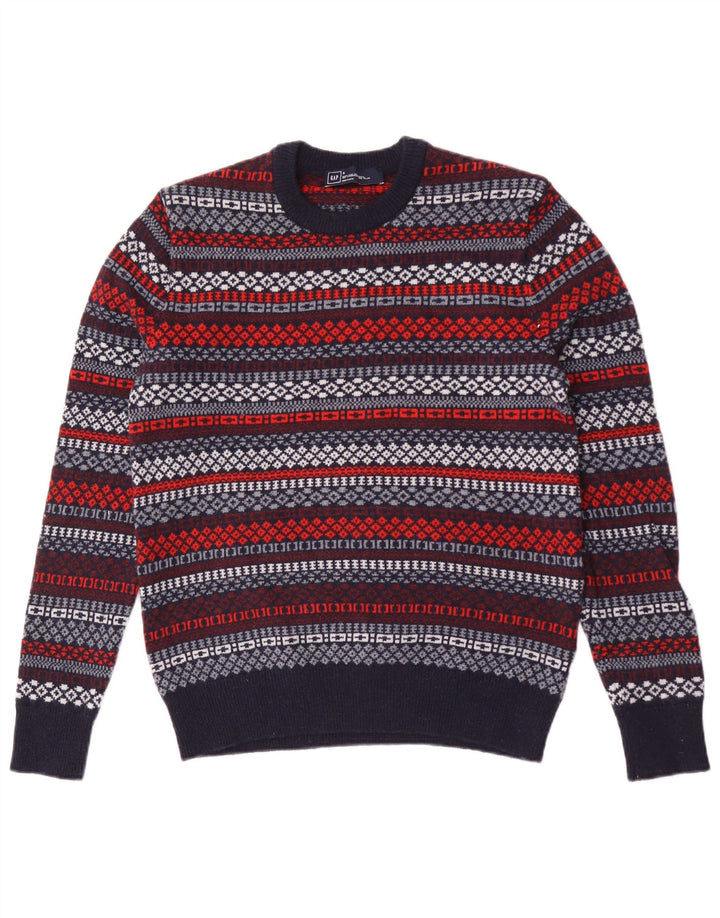 Maglione da uomo girocollo Gap piccolo in lana d'agnello geometrica blu navy