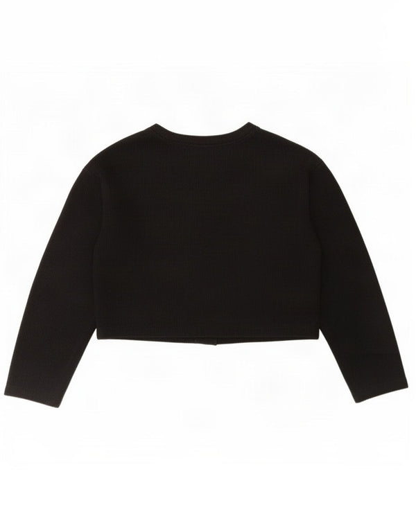 Maglione cardigan corto da donna Zara UK 14 cotone nero medio