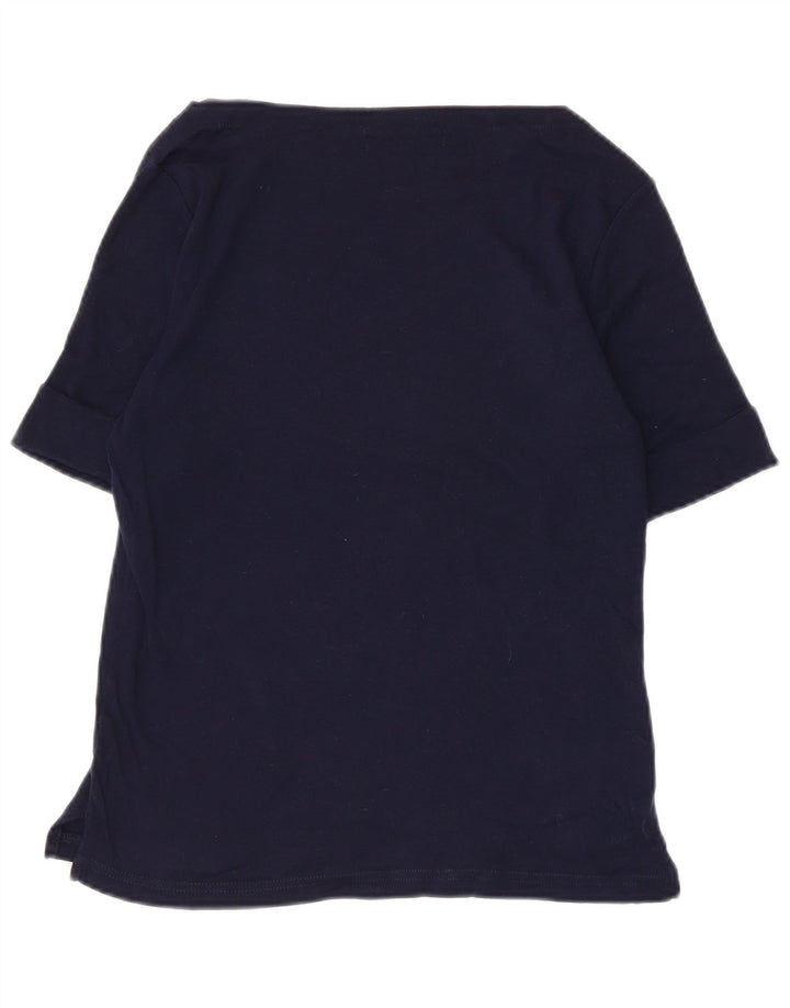 Top in camicetta da donna Ralph Lauren UK 10 piccolo blu navy
