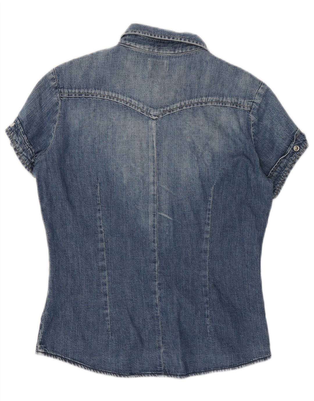 Camicia in denim a maniche corte da donna LEE UK 10 piccola in cotone blu