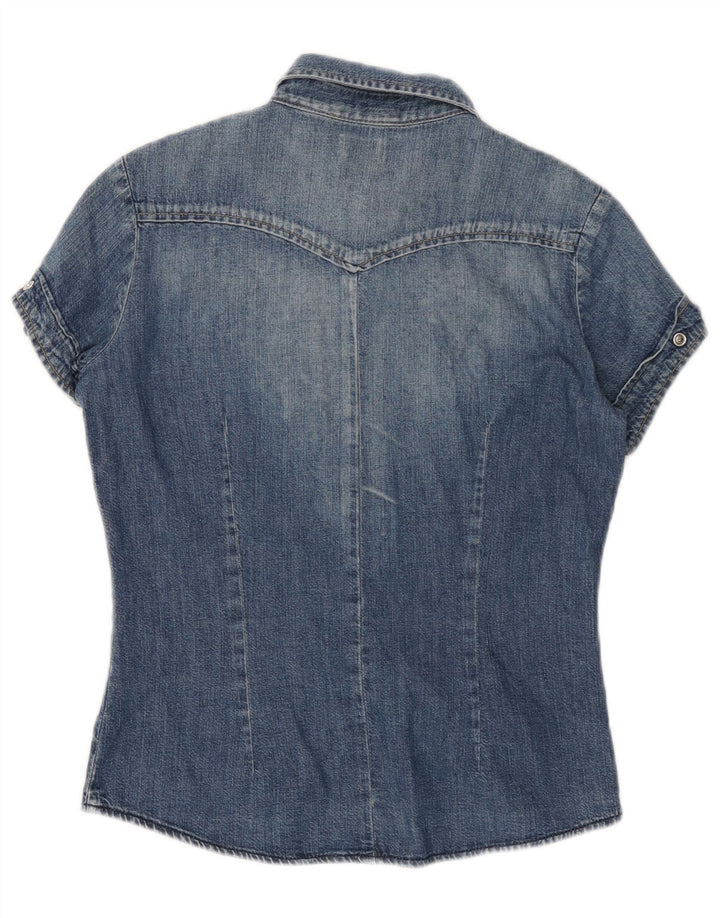 Camicia in denim a maniche corte da donna LEE UK 10 piccola in cotone blu
