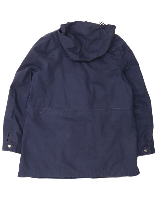 Impermeabile con cappuccio da donna Joules UK 14 grande cotone blu navy