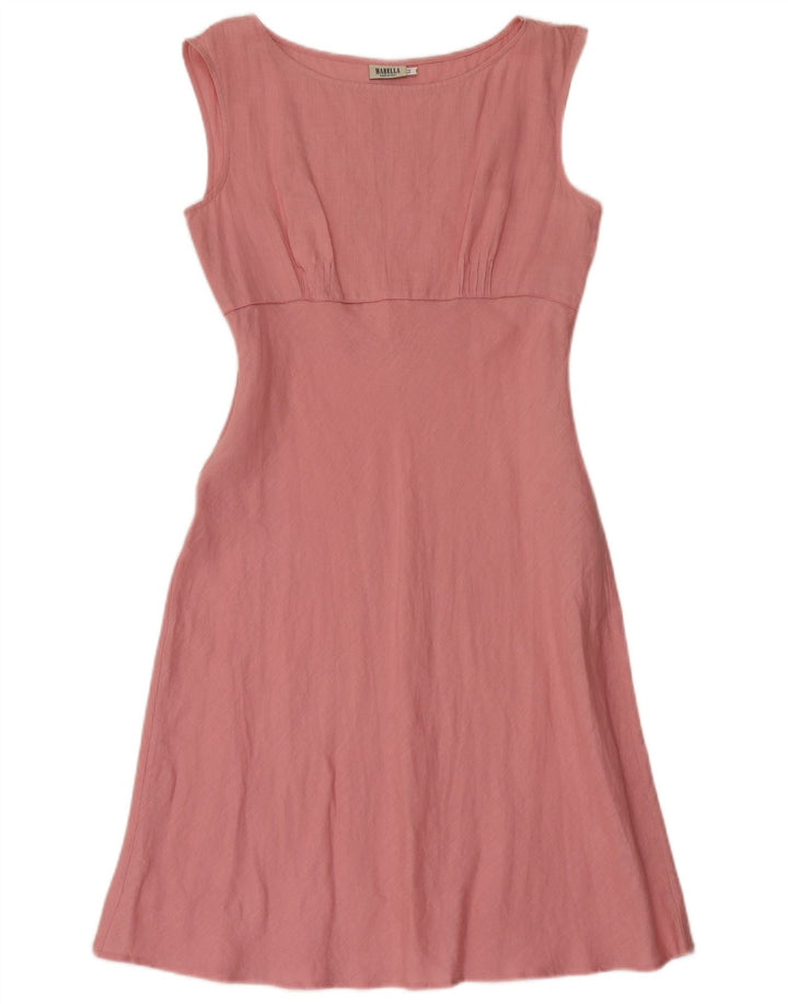 Abito a trapezio da donna Marella UK 12 Lino rosa medio