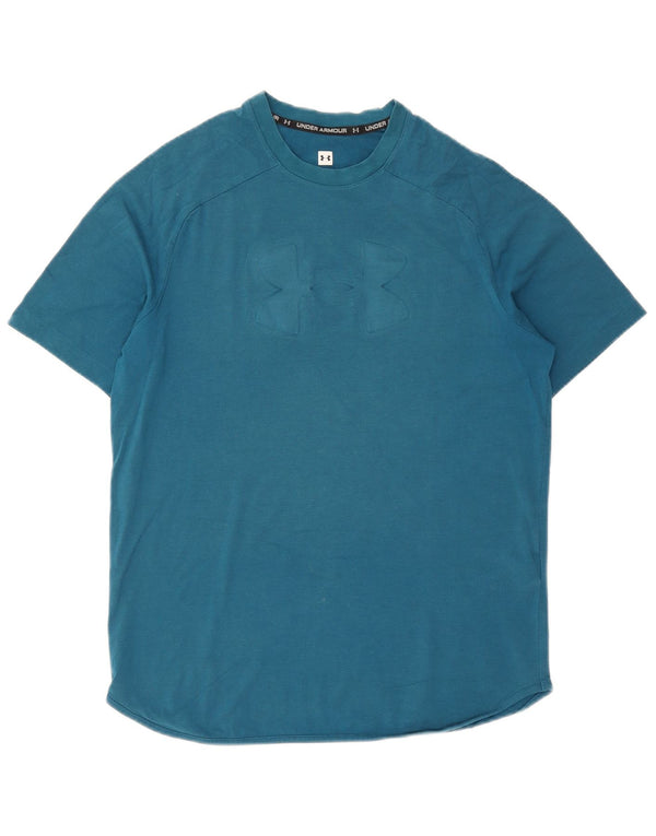 T-shirt grafica da uomo Under Armour Top in cotone blu medio