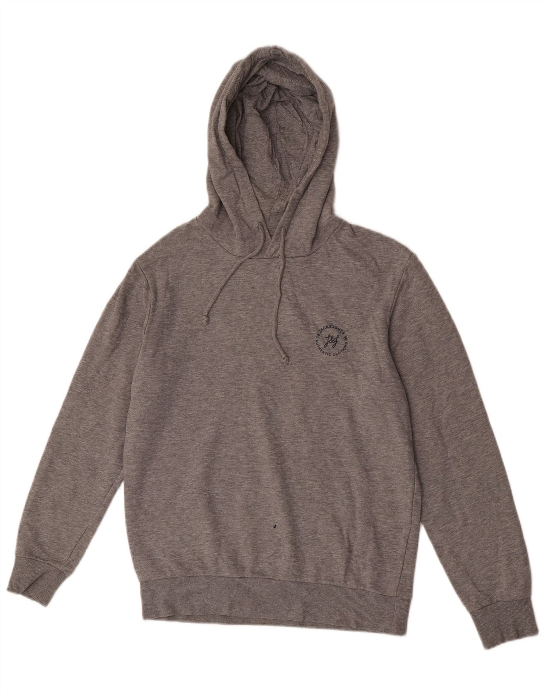 Maglione con cappuccio da uomo Jack & Jones in cotone chiazzato grigio medio
