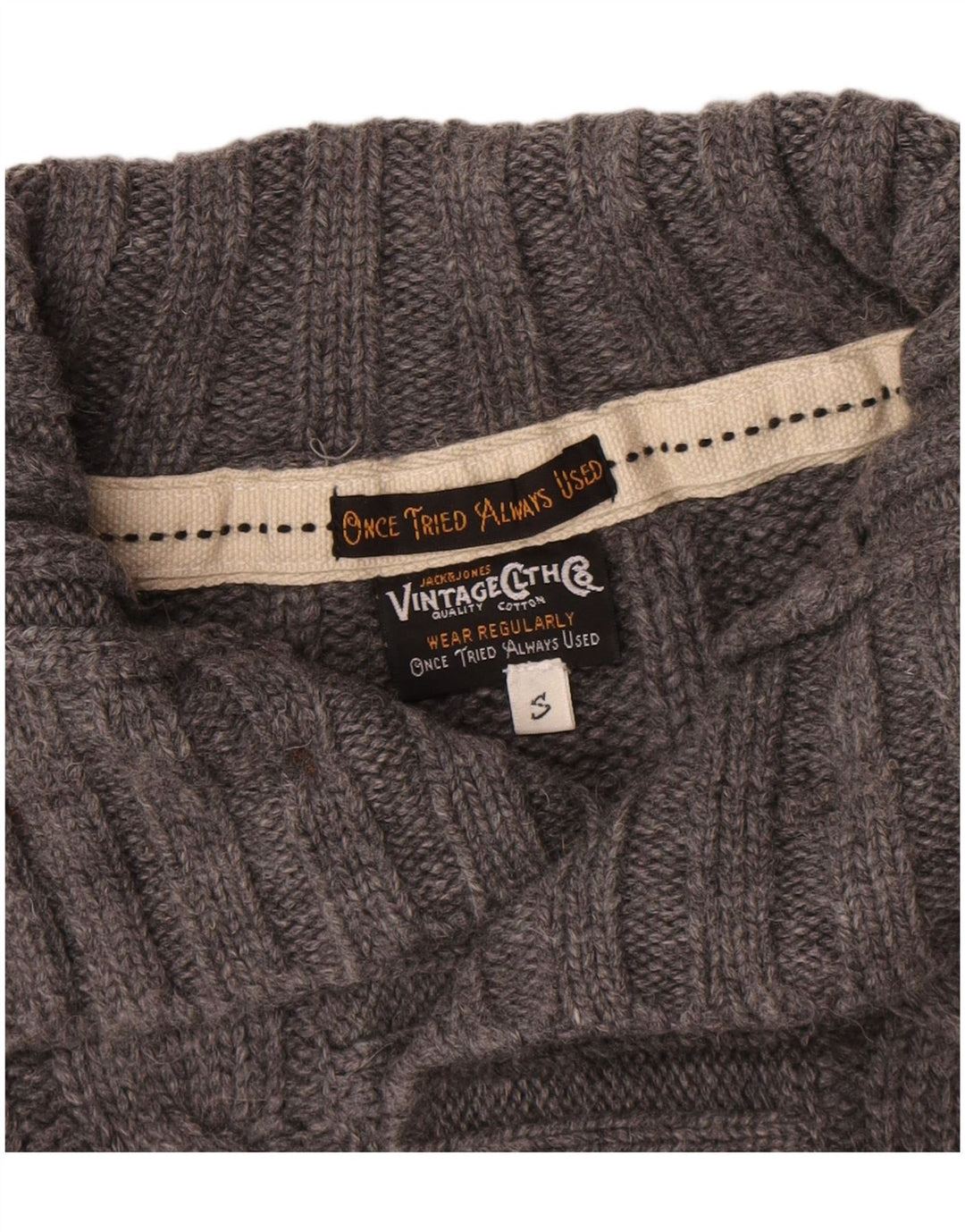 Maglione da uomo Jack & Jones con bottoni e collo piccolo in lana grigia