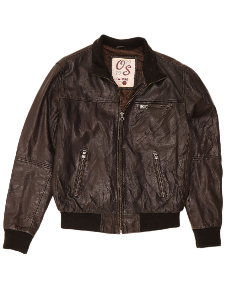 Giacca in pelle da uomo On Spirit IT 48 Marrone medio