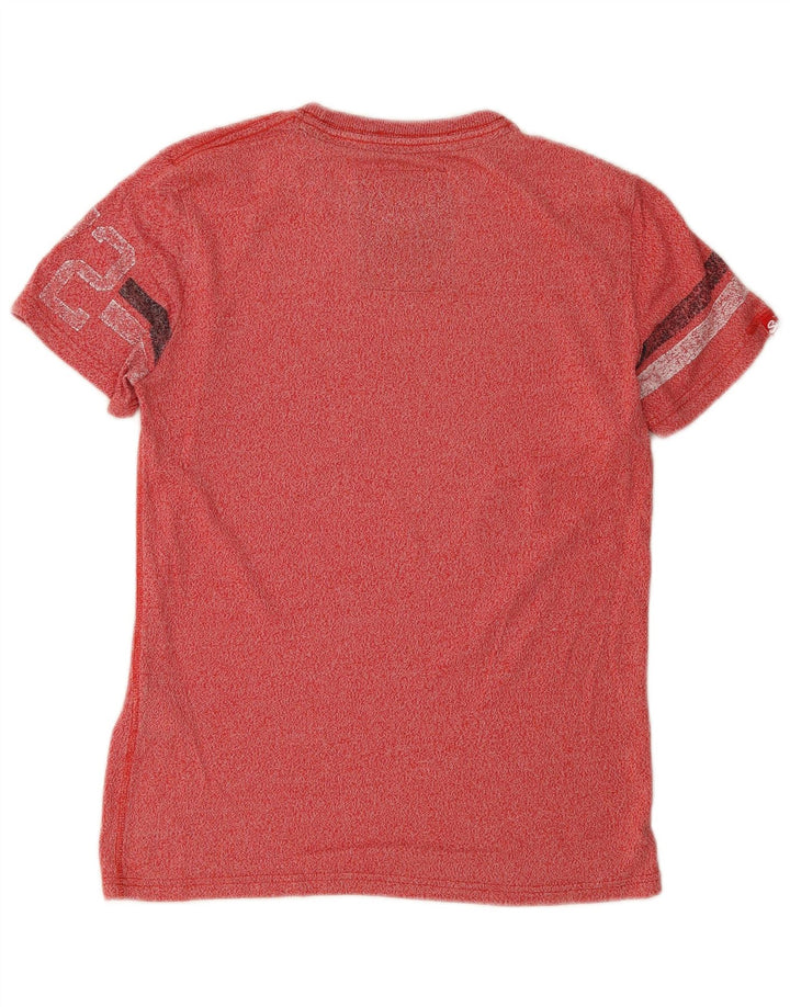 T-shirt grafica da uomo Superdry Top in cotone chiazzato rosso piccolo
