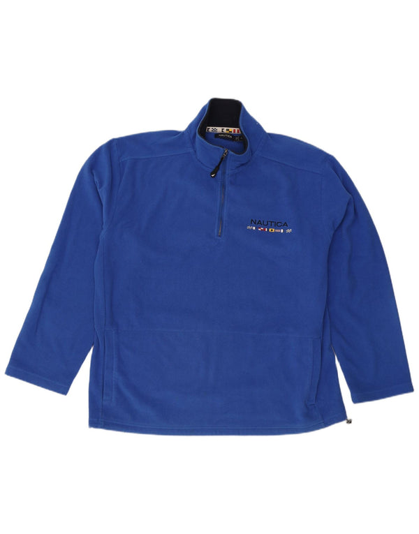 Maglione in pile da uomo Nautica con zip e collo XL blu poliestere