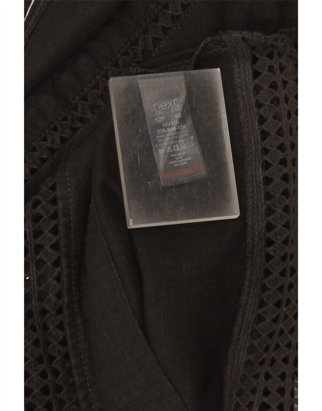 Abito a trapezio da donna UK 12 Lino nero medio