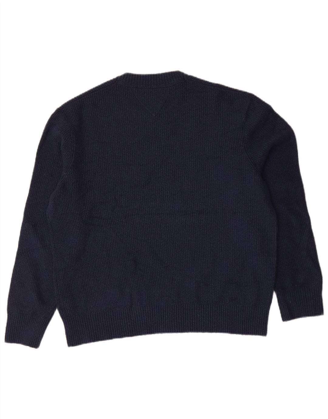 Maglione maglione girocollo da uomo Tommy Hilfiger grande poliestere blu navy
