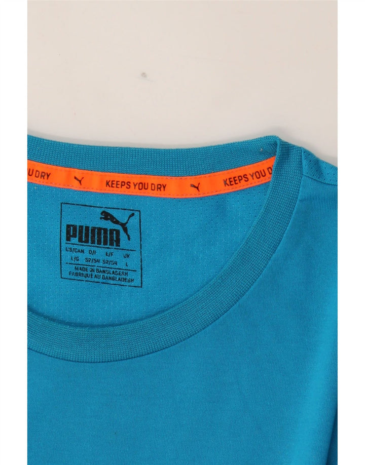 PUMA Mens Graphic T-Shirt Top Large Blue Vintage Puma and Second-Hand Puma from Messina Hembry 