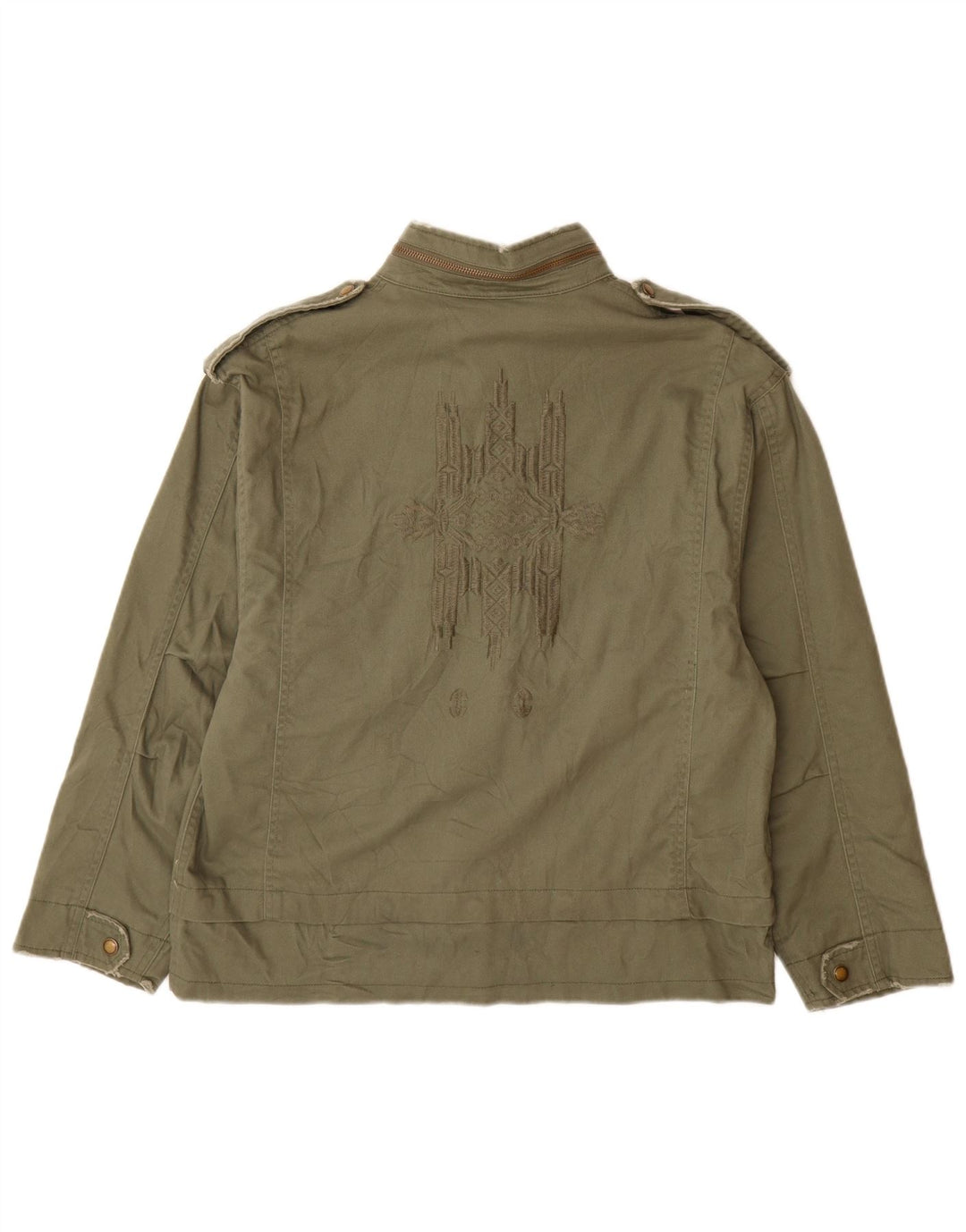 Giacca militare da donna Zara UK 14 Medium Khaki Cotton Army