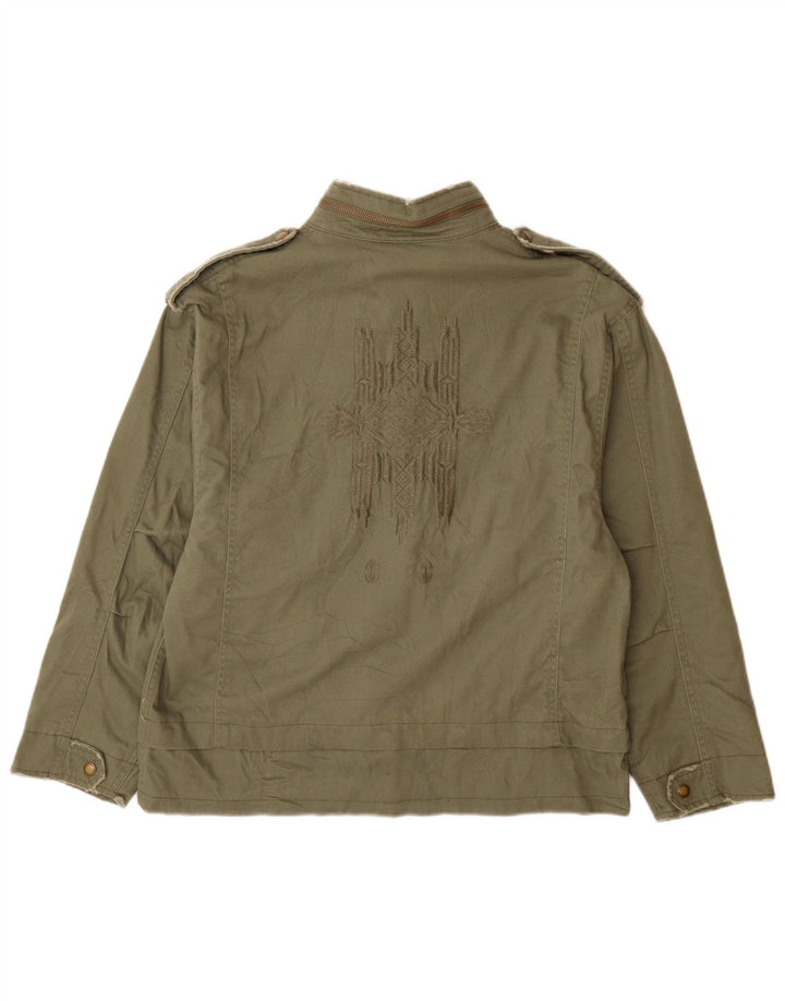 Giacca militare da donna Zara UK 14 Medium Khaki Cotton Army