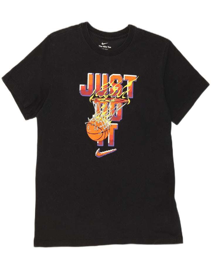 NIKE Mens Dri Fit Graphic T-Shirt Top Medium Black Cotton Vintage Nike and Second-Hand Nike from Messina Hembry 
