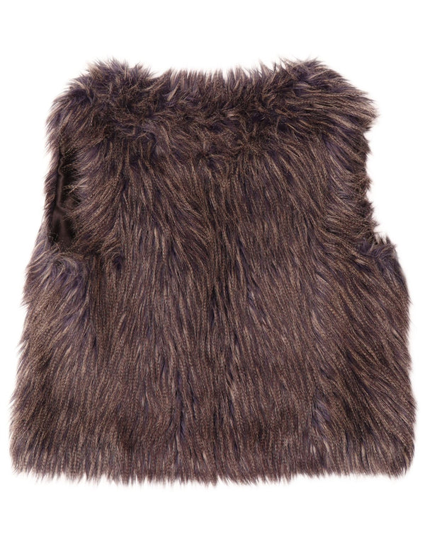 Gilet aperto da donna in pelliccia sintetica Phase Eight UK 16 grande multicolore screziato