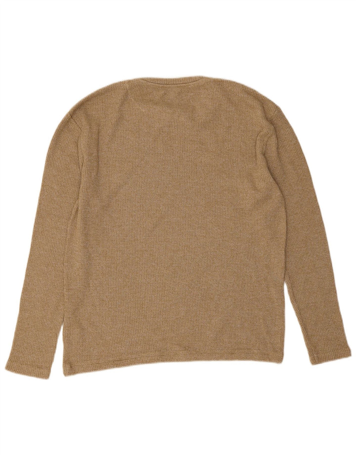 Top Zara da uomo a maniche lunghe piccolo in cotone beige