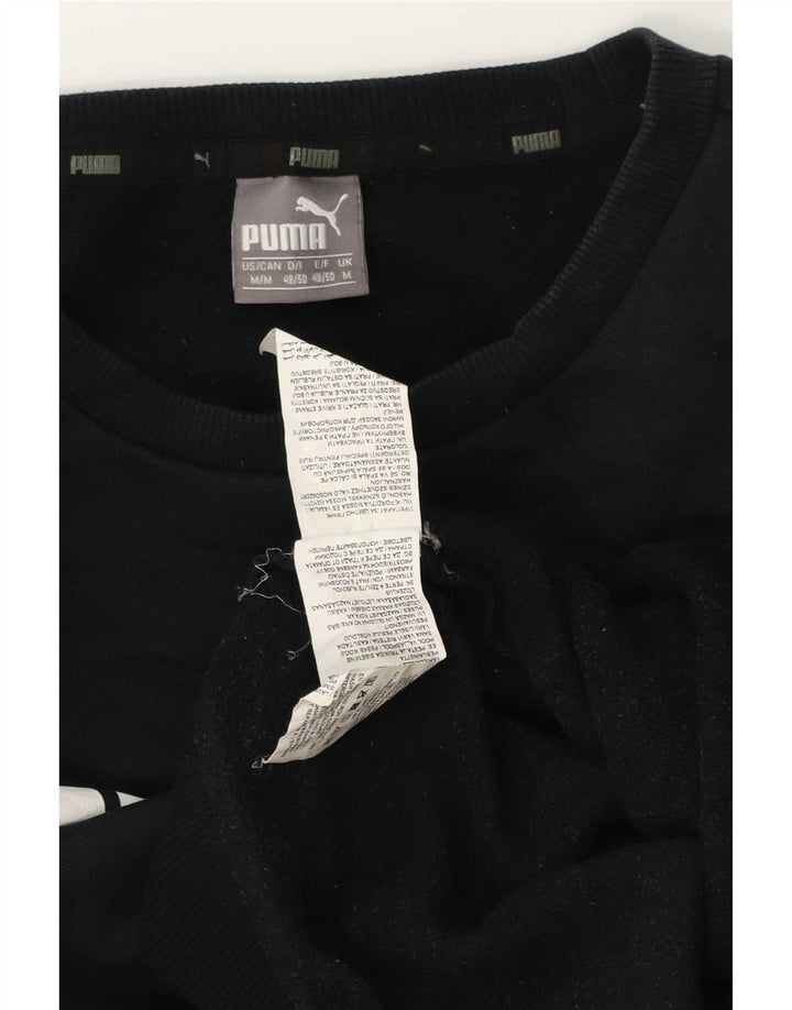 Felpa grafica da uomo Puma Felpa media in cotone nero