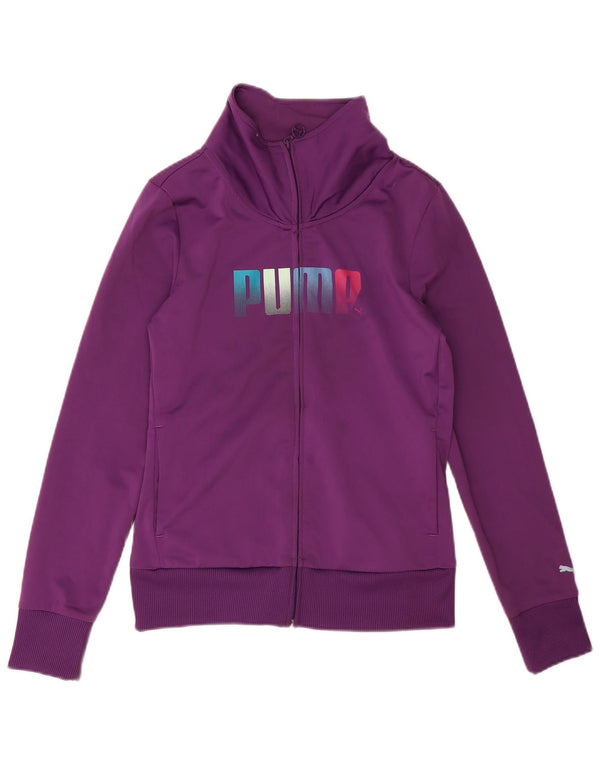 Giacca da tuta grafica da donna Puma UK 12 Poliestere viola medio