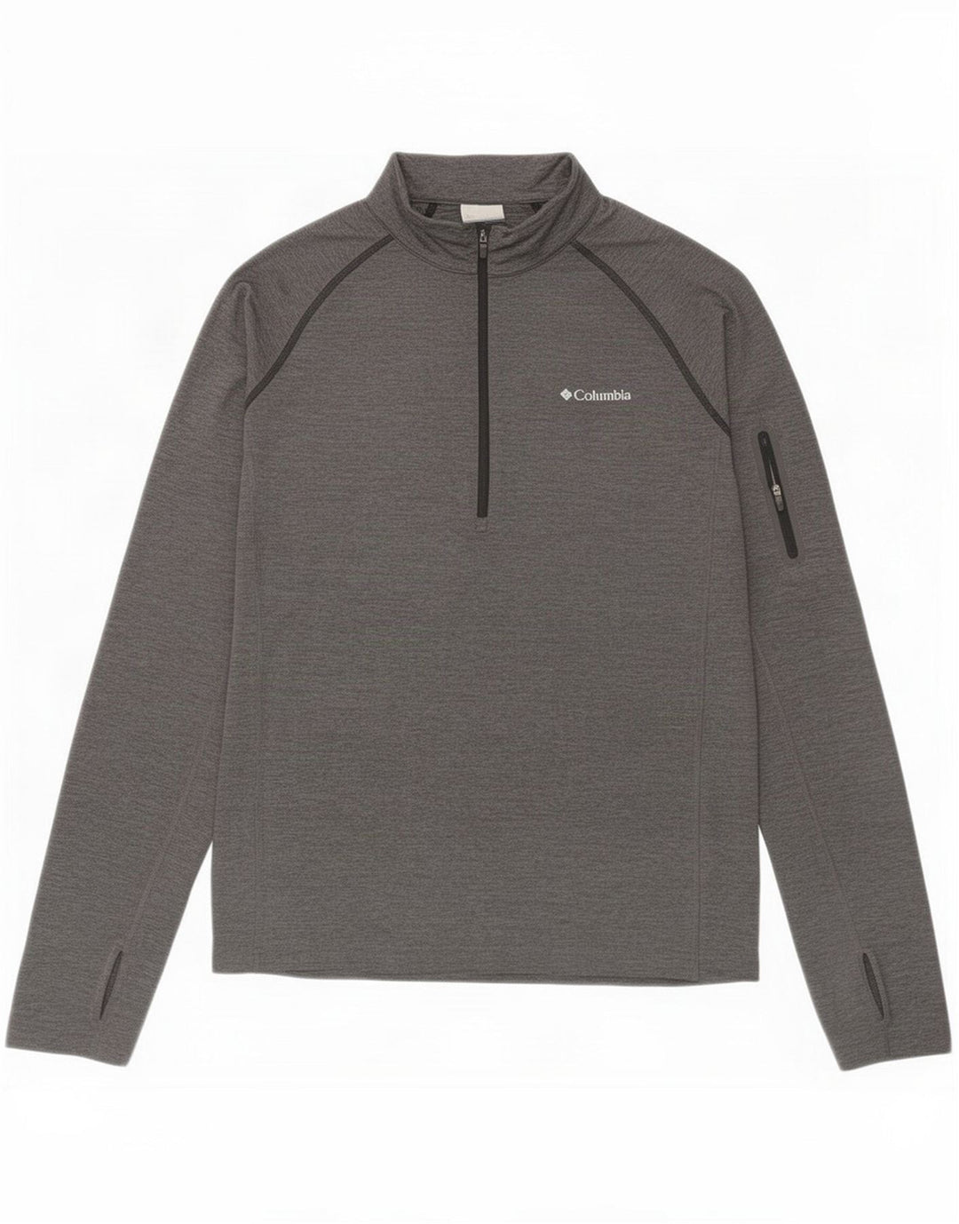 Columbia Maglia da tuta da uomo con zip e collo in poliestere mélange grigio medio