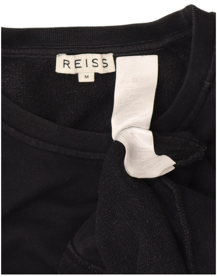 Felpa da donna REISS Maglione UK 14 Medio Blu Navy Cotone