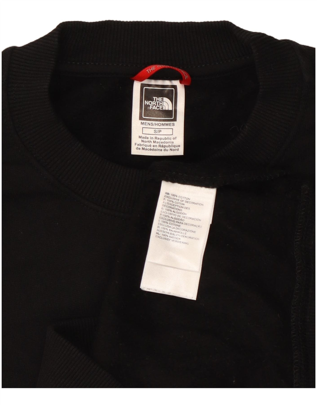 THE NORTH FACE Felpa da uomo Maglione piccolo cotone nero