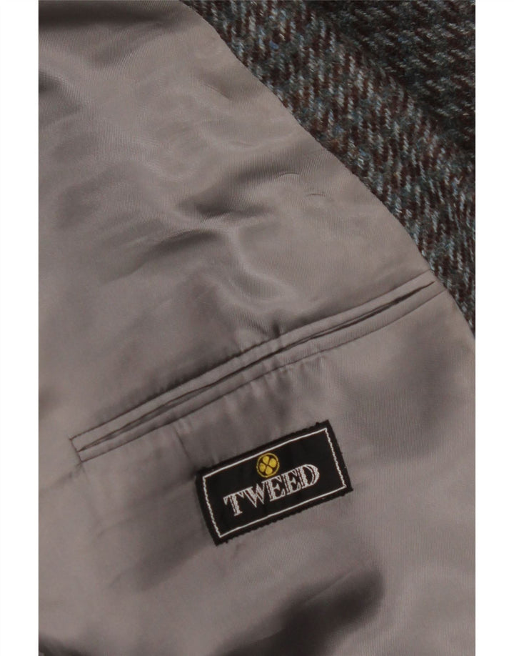 Giacca blazer da uomo a 2 bottoni VINTAGE UK 38 pied de poule grigio medio