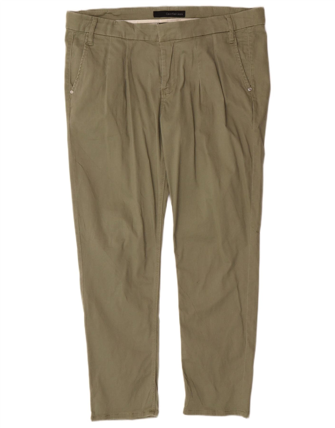Pantaloni chino slim da uomo Calvin Klein Jeans W32 L27 cotone kaki classico