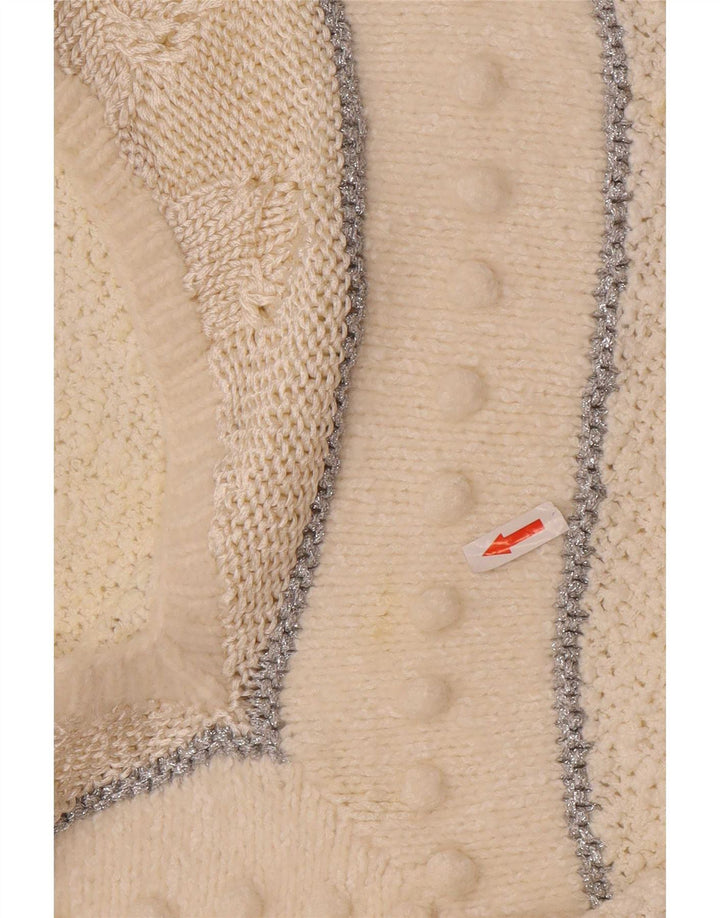 Maglione da donna con scollo a V Madeleine EU 36/38 piccolo a righe bianche
