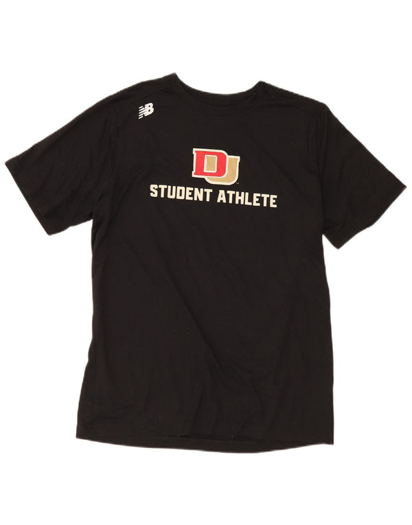 T-shirt grafica da uomo New Balance Top grande in poliestere nero