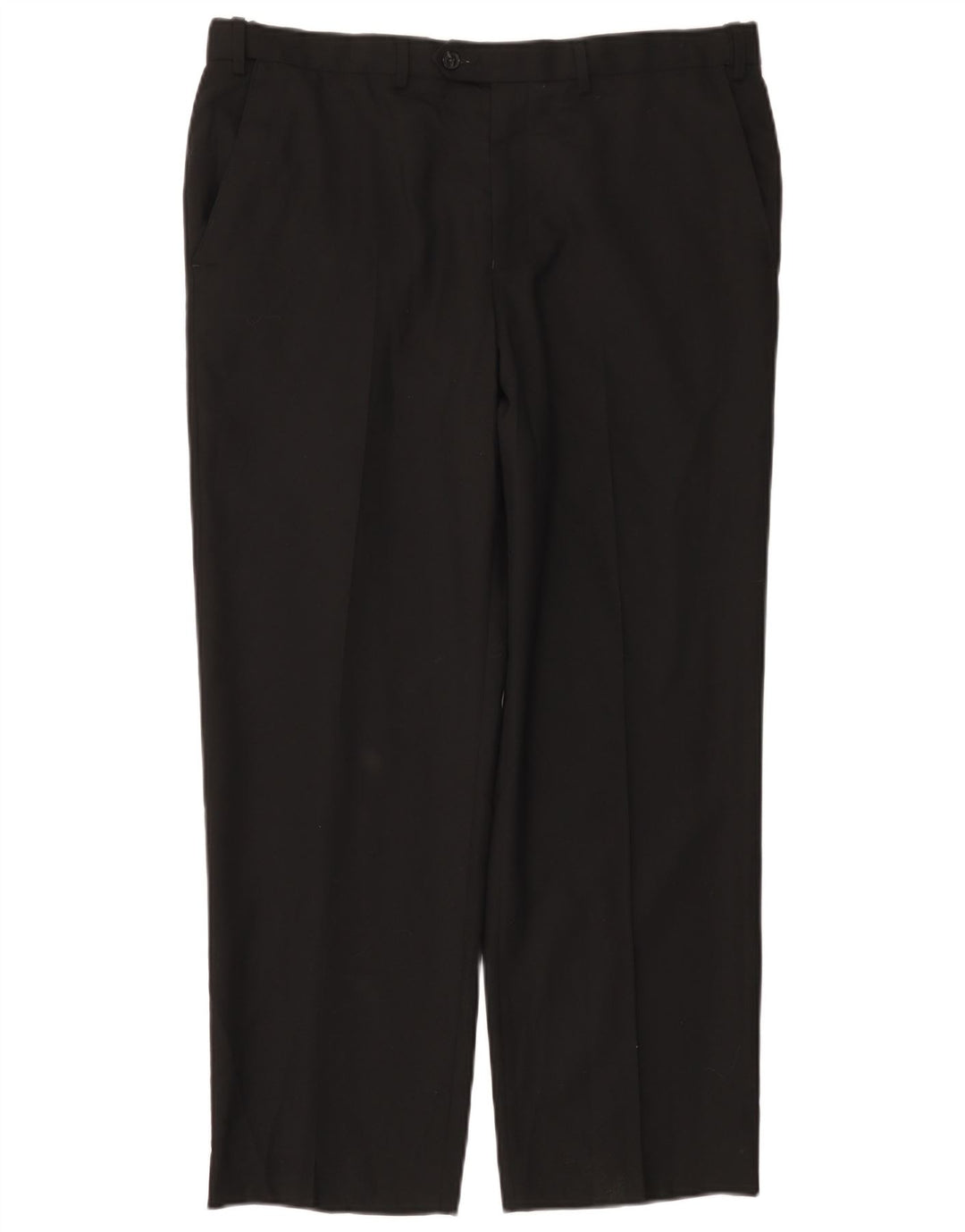 Pantaloni da abito regolari dritti da donna Marks & Spencer W36 L29 lana nera