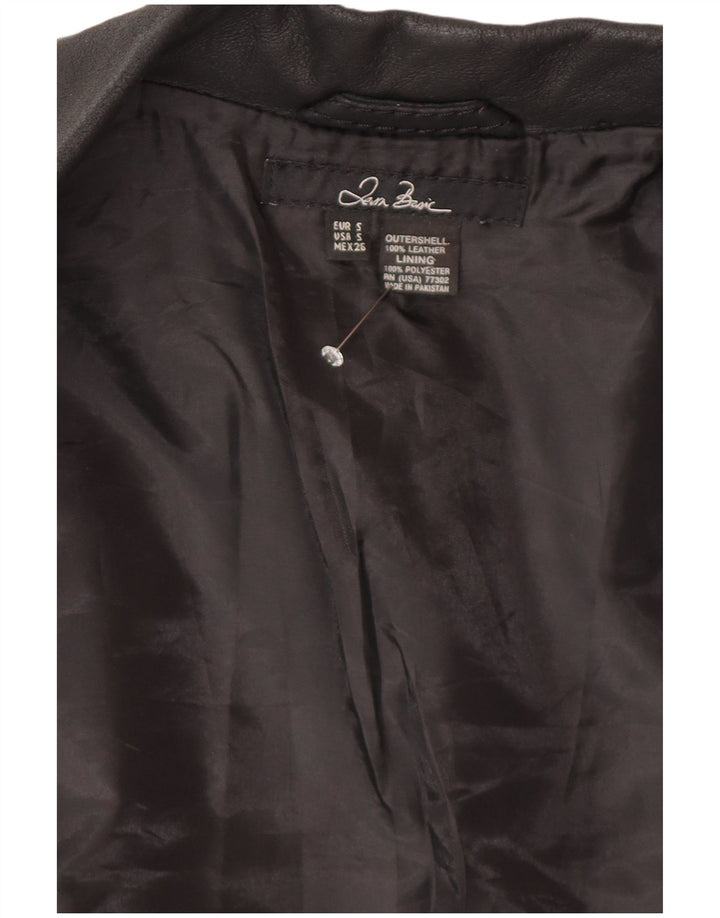 Giacca blazer in pelle da donna Zara a 2 bottoni UK 10 piccola in pelle nera