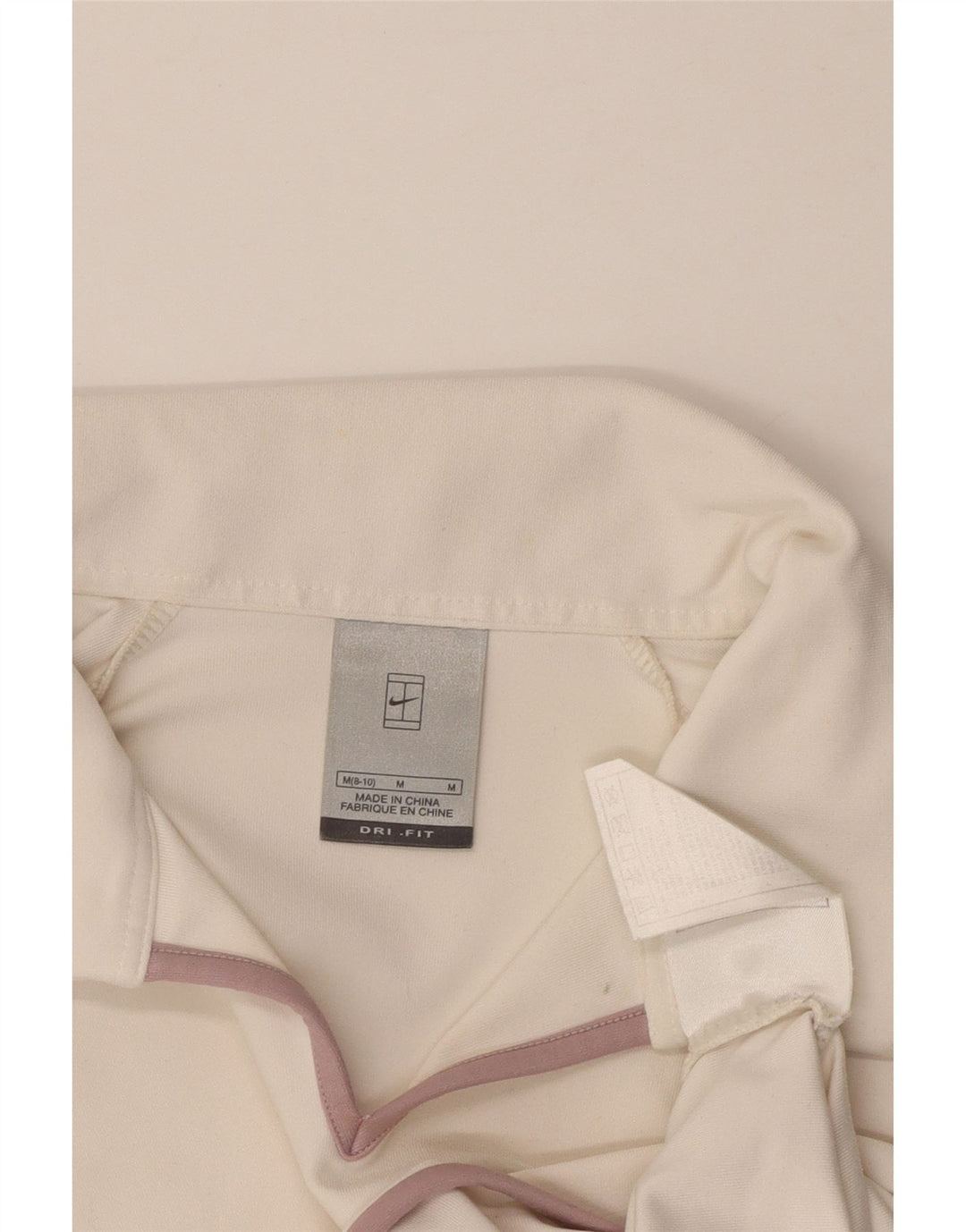 Polo NIKE Dri Fit Crop da donna US 8/10 poliestere bianco medio