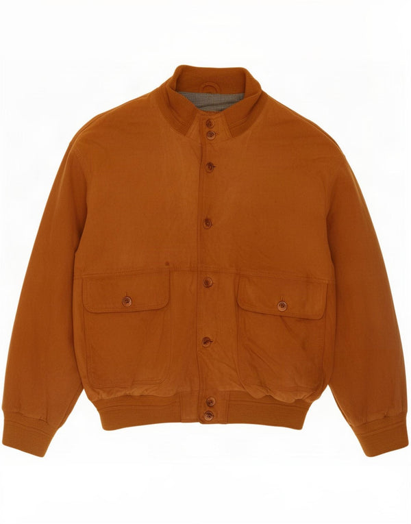 Giubbotto bomber vintage in pelle scamosciata da uomo UK 38 in pelle marrone medio