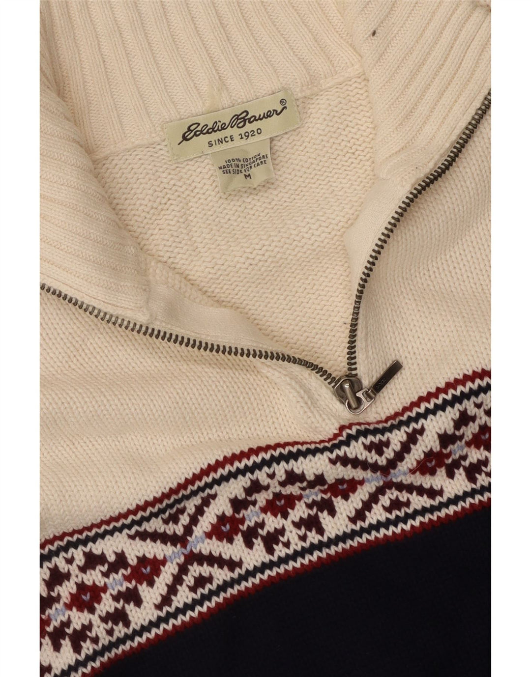 EDDIE BAUER Maglione da donna con collo con zip UK 14 Medio Blu navy