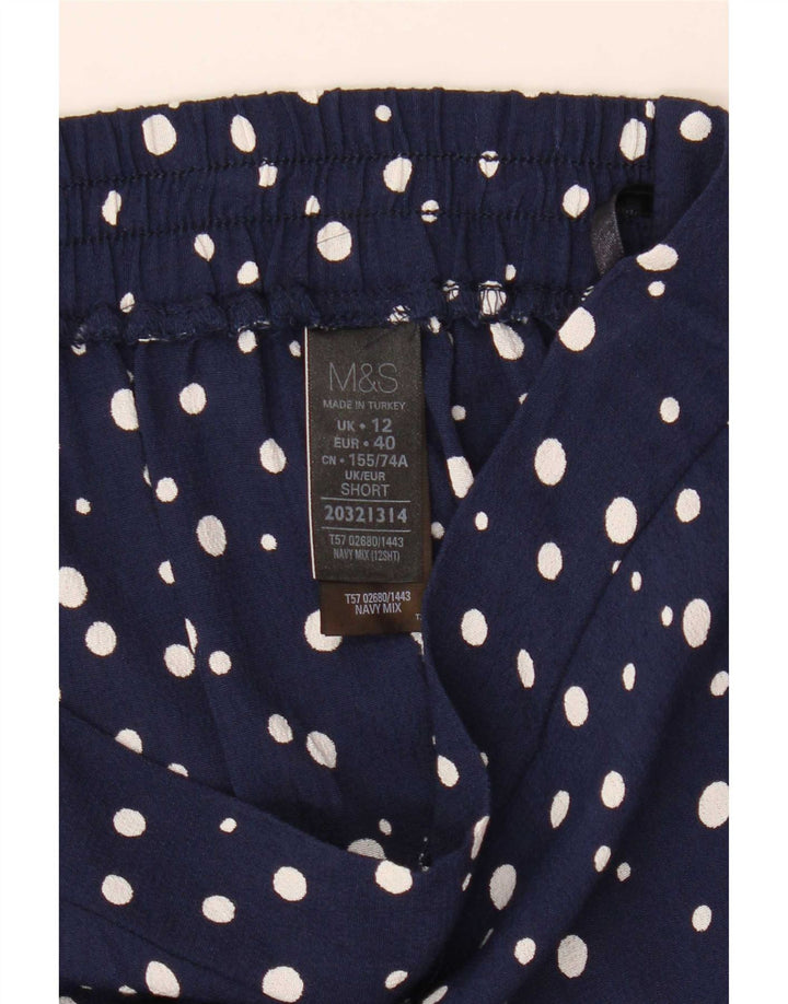 Bermuda da donna Marks & Spencer UK 12 Medium W32 Blu navy maculato
