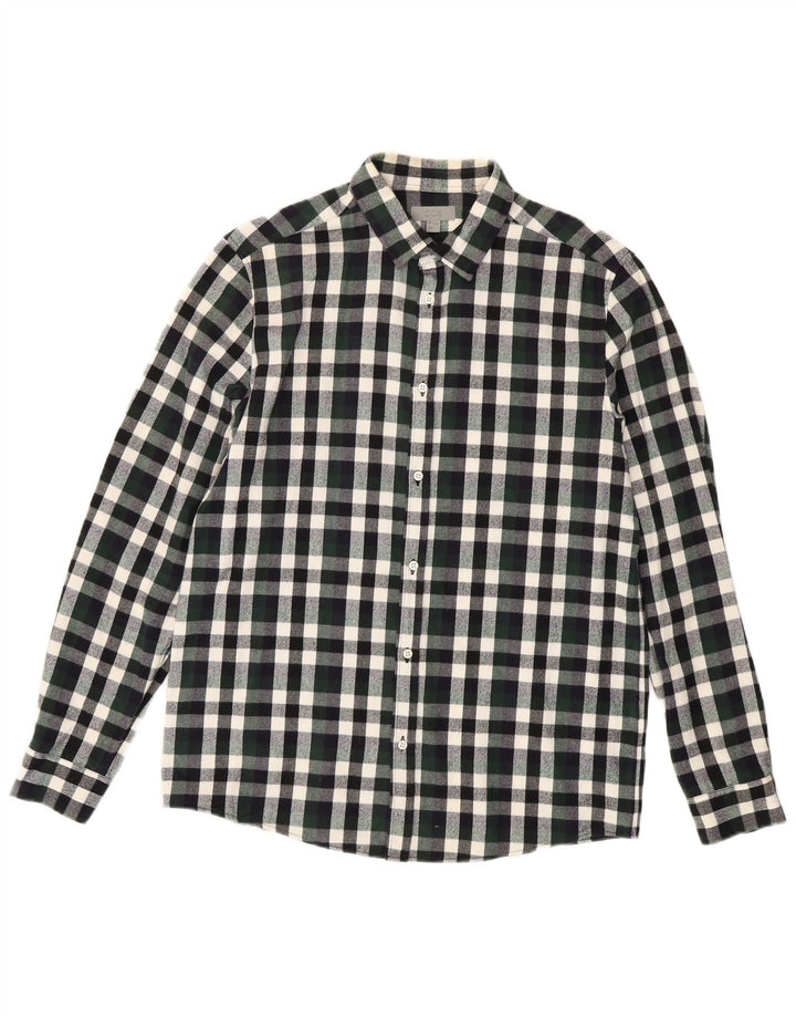 Camicia Cos da uomo in flanella di cotone a quadri verde medio