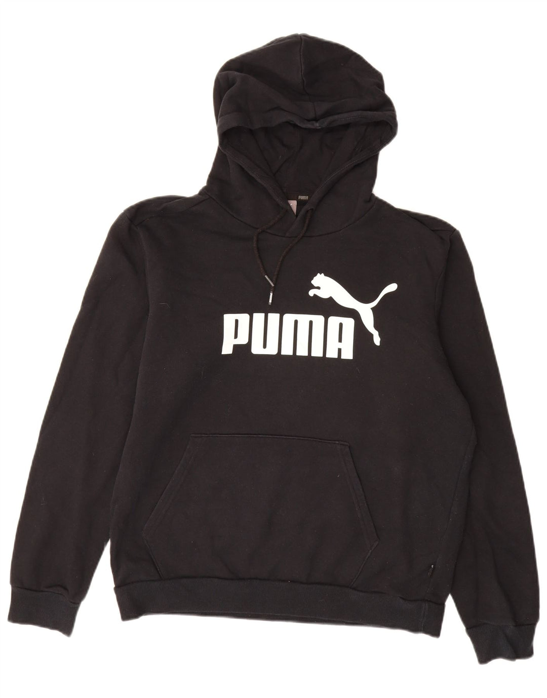 Felpa con cappuccio grafica PUMA da uomo, cotone nero medio