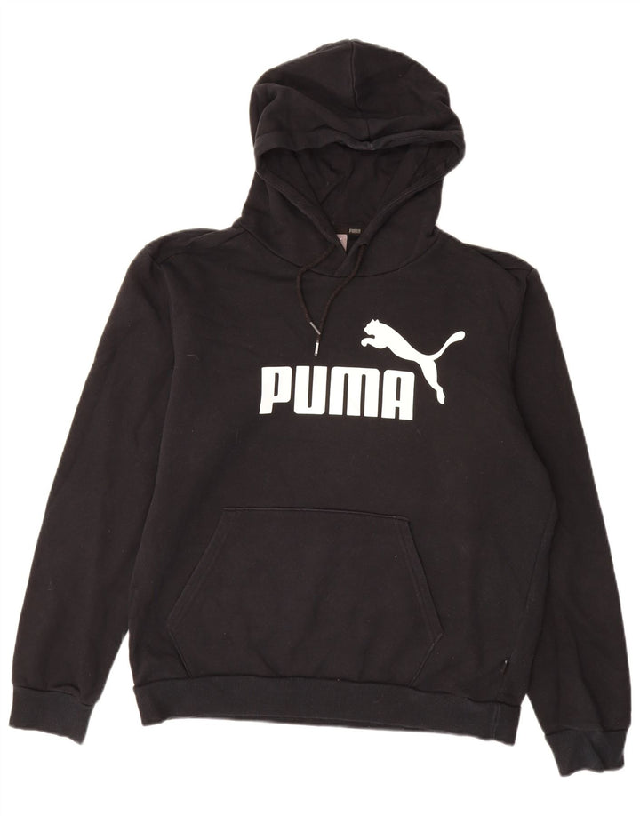 Felpa con cappuccio grafica PUMA da uomo, cotone nero medio