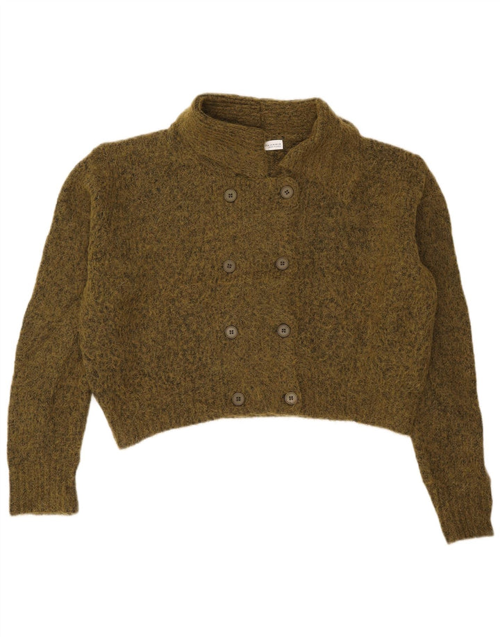 Maglione cardigan corto oversize da donna Zara UK 14 medio kaki screziato