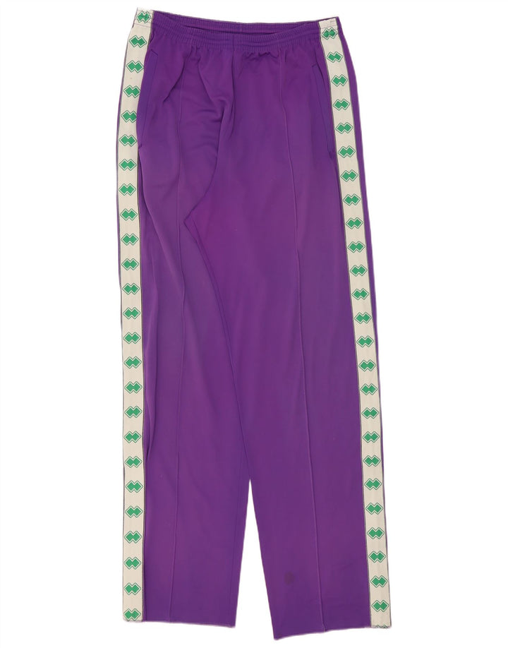Pantaloni da tuta con grafica vintage da uomo color block viola medio