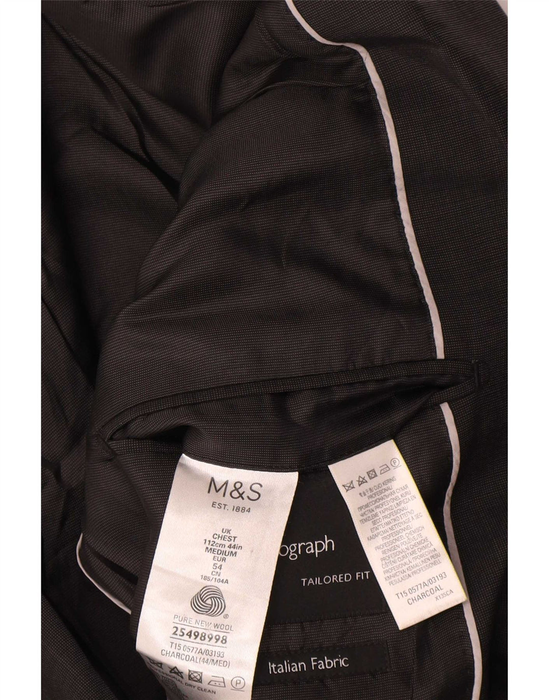 Giacca blazer a 2 bottoni Autograph da uomo Marks & Spencer UK 44 XL lana nera