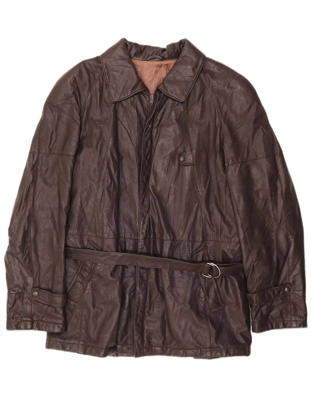 Giacca in pelle da uomo VINTAGE IT 54 2XL Pelle marrone