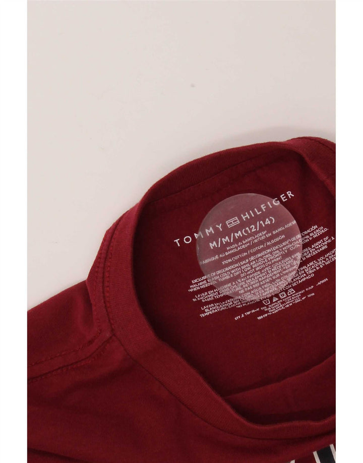 Tommy Hilfiger Maglietta grafica da bambino a manica lunga 12-13 anni Bordeaux medio