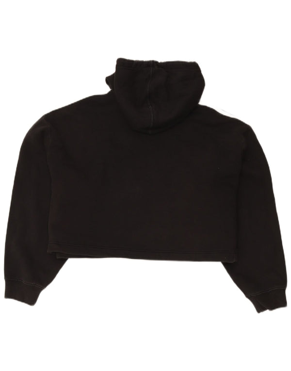 Maglione con cappuccio oversize corto da donna Adidas UK 14 grande cotone nero
