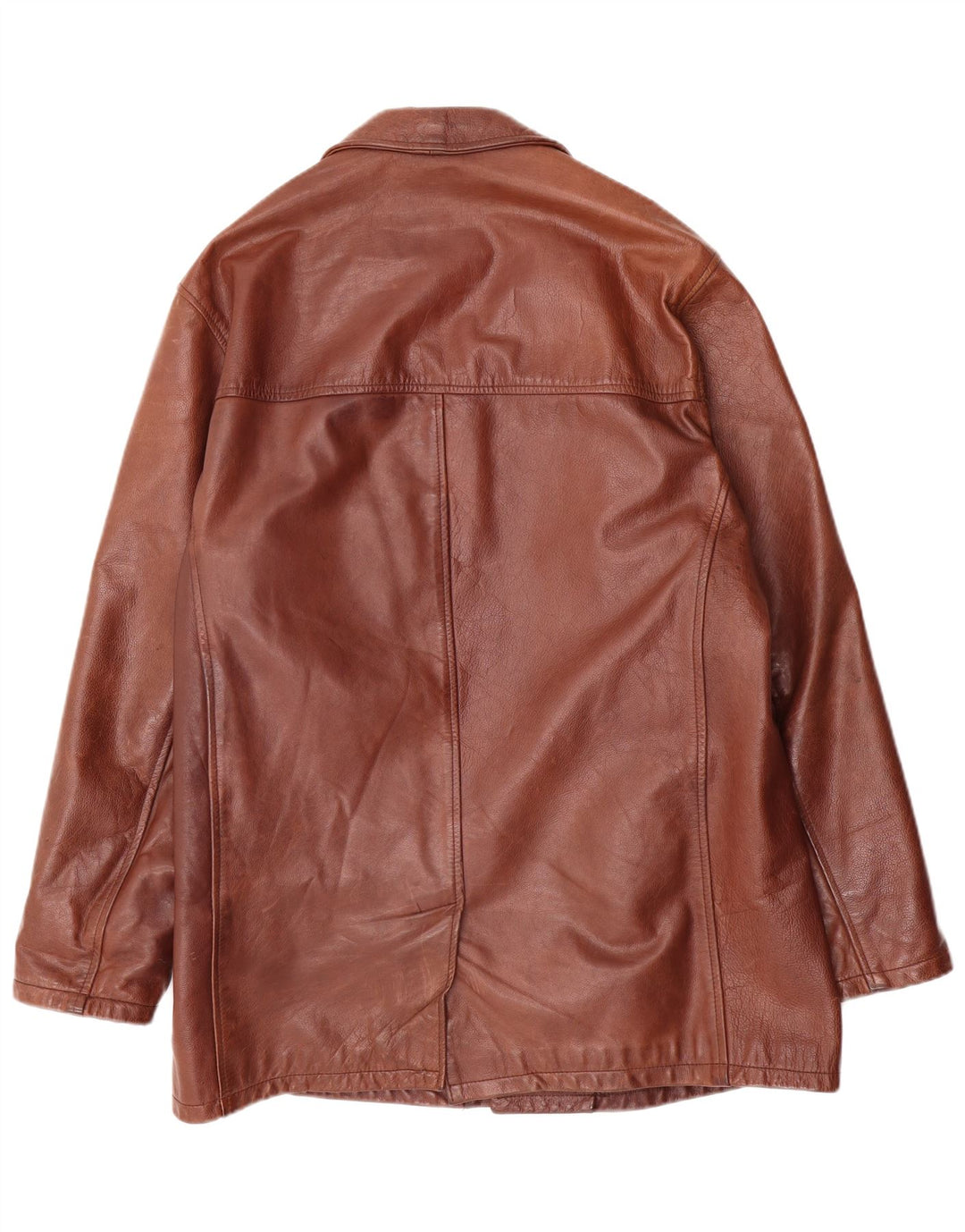 Giacca in pelle vintage da uomo UK 38 in pelle marrone medio