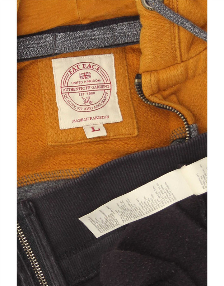 Felpa con cappuccio e zip da uomo Fat Face, grande, in cotone color block multicolore