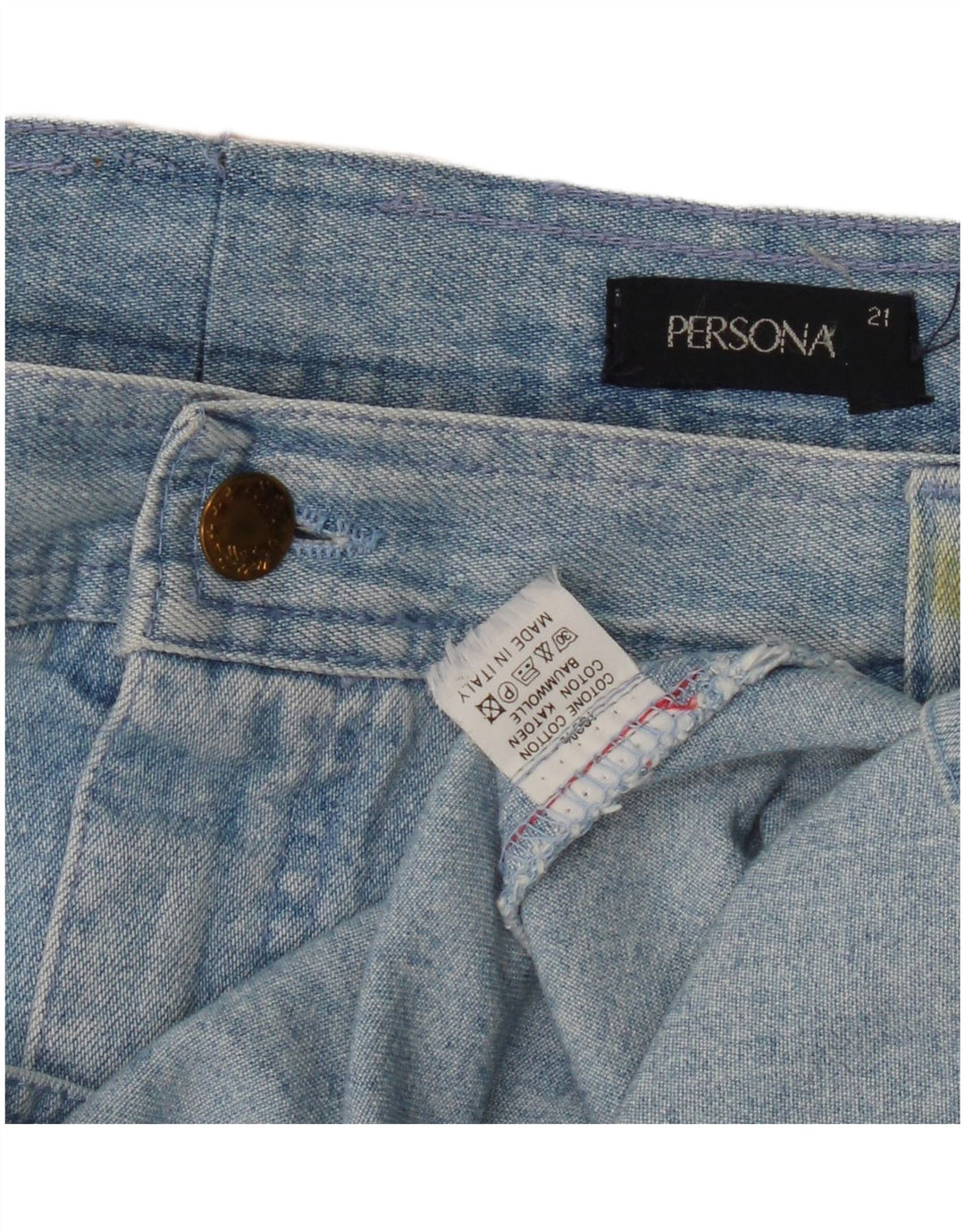 Gonna in denim da donna Persona taglia 21 media W30 cotone blu